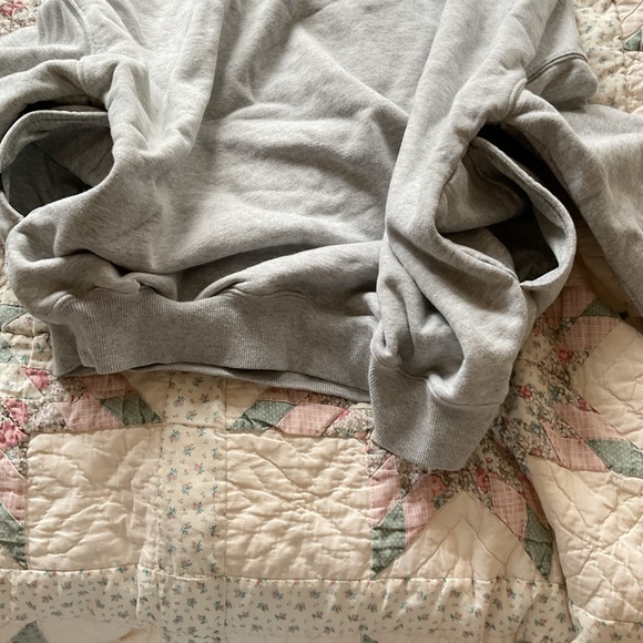 POPFLEX Gray Crewneck Sweatshirt with White Embroidered Crest - Picture 2 of 5